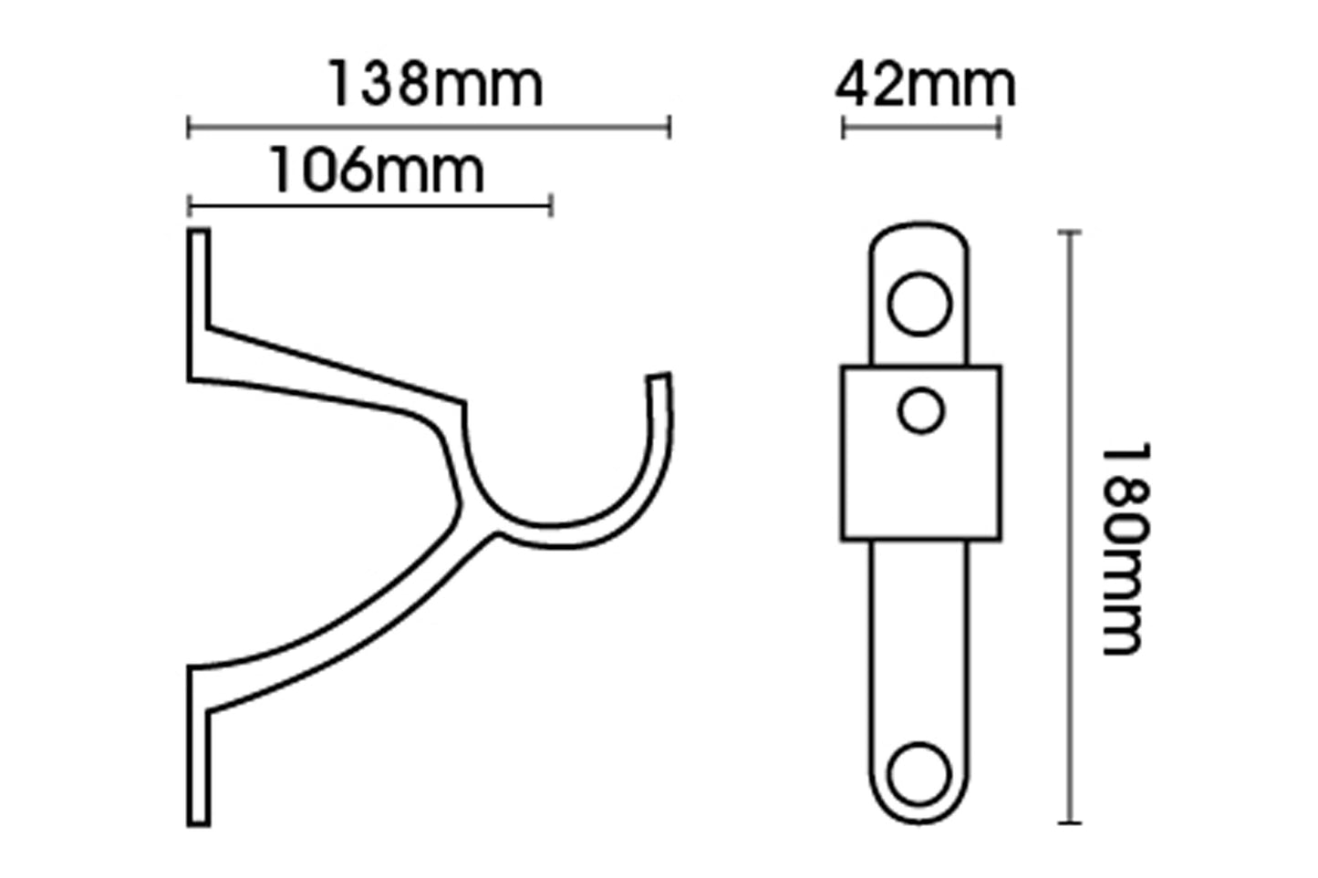 Hallis Galleria 50mm Metal Curtain Pole End Bracket - Burnished Brass