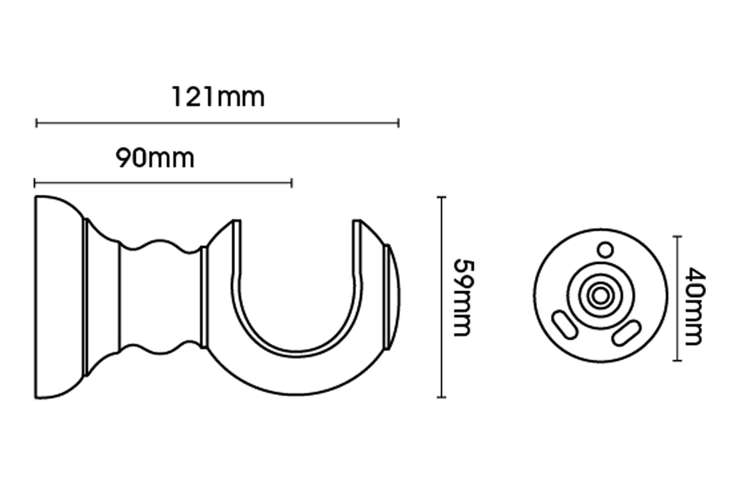 Hallis Unfinished 35mm Wooden Curtain Pole