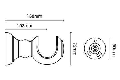 Hallis Honister 50mm Wooden Curtain Pole - Cafe Latte