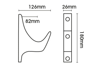Hallis Modern Country 45mm Wooden Curtain Pole Architrave Bracket - Brushed Ivory
