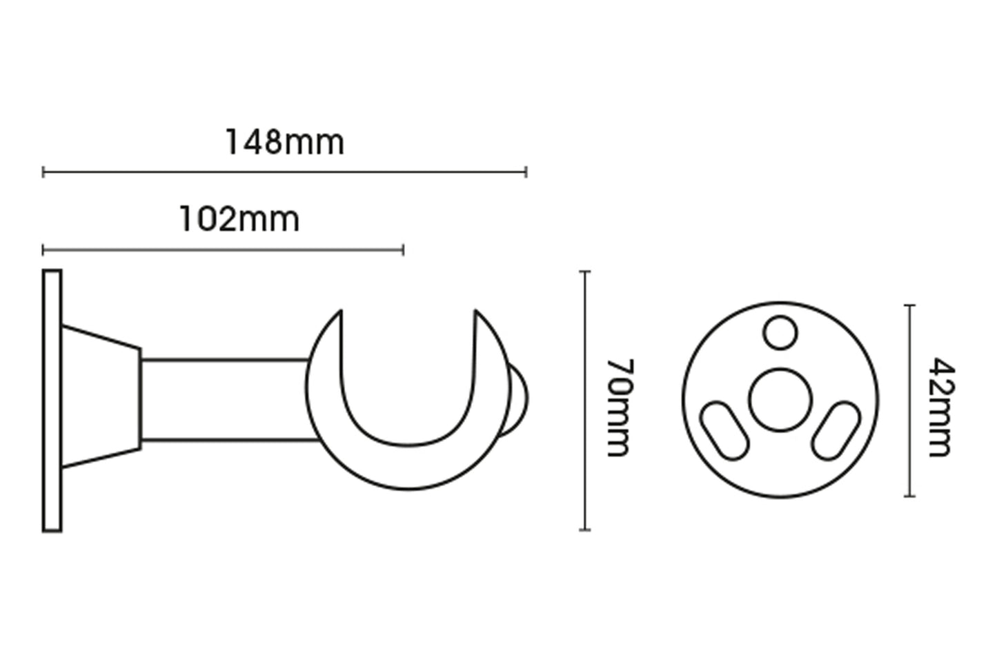 Hallis Modern Country 45mm Wooden Curtain Pole Cup Bracket - Gold Black