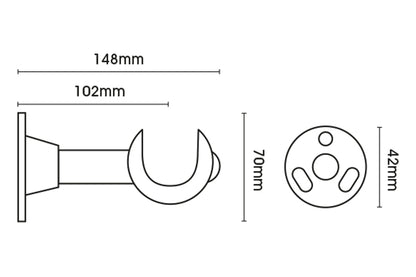 Hallis Modern Country 45mm Wooden Curtain Pole Cup Bracket - Gold Black