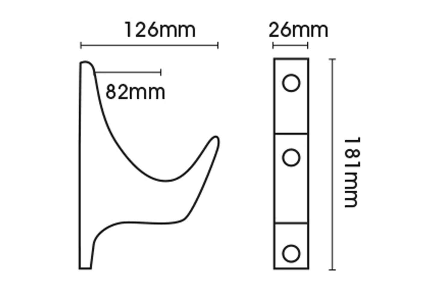 Hallis Modern Country 55mm Wooden Curtain Pole Architrave Bracket - Gold Black