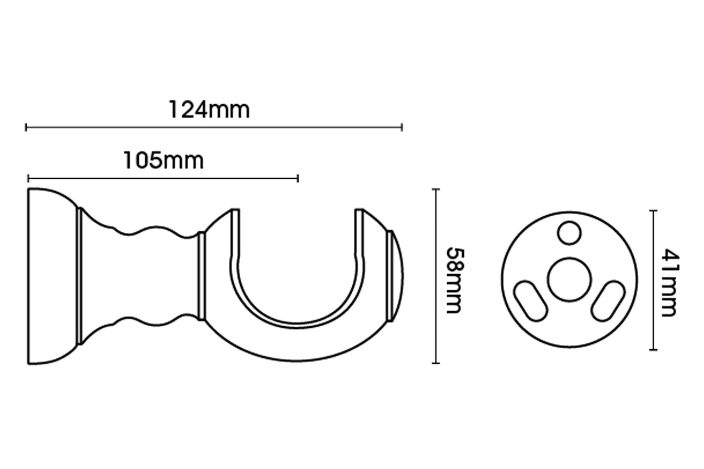 Hallis Museum Florence 35mm Wooden Curtain Pole - Antique White