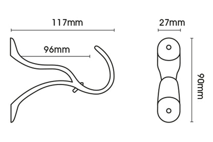 Hallis Museum 35mm Metal Curtain Pole End Brackets (Pair) - Antique Brass