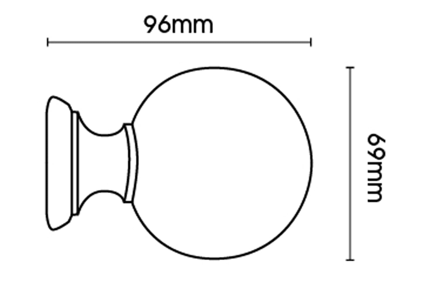 Hallis Museum Plain Ball 35mm Wooden Curtain Pole - Antique White