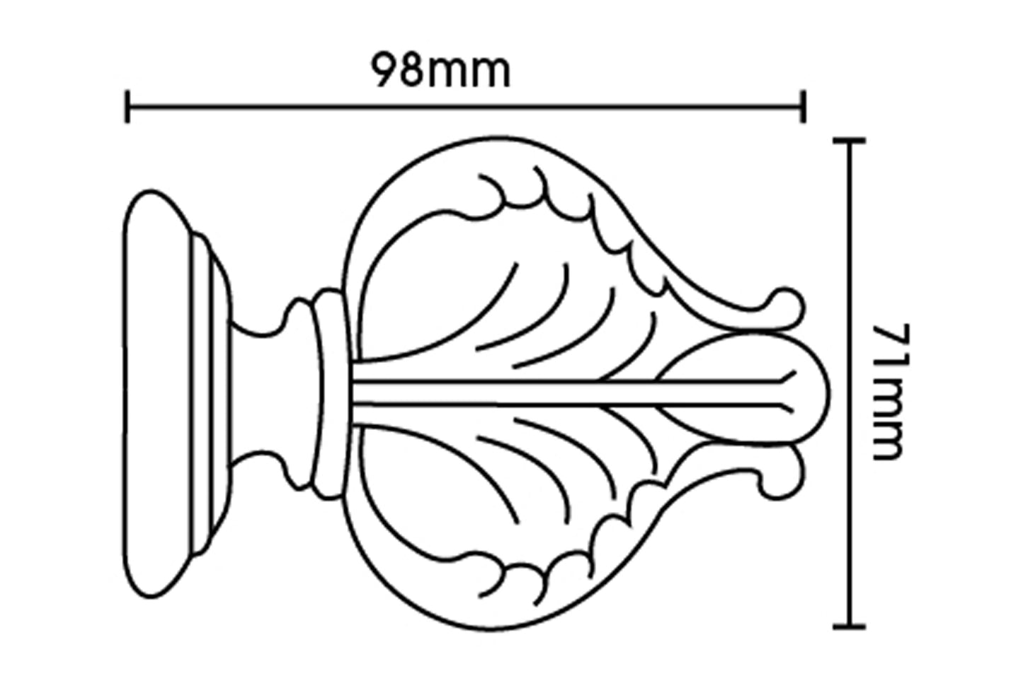 Hallis Museum Vienna 35mm Wooden Curtain Pole - Cream & Gold