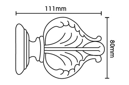 Hallis Museum Vienna 45mm Wooden Curtain Pole Finial - Antique White