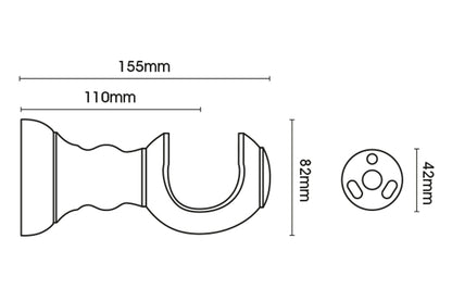 Hallis Museum Parham 55mm Wooden Curtain Pole - Satin Oyster