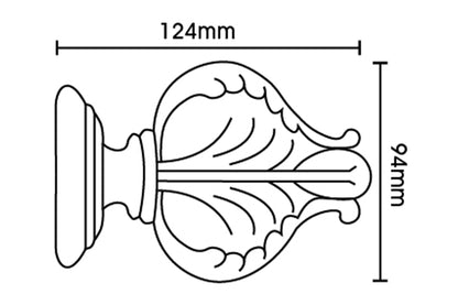 Hallis Museum Vienna 55mm Wooden Curtain Pole Finial - Antique White