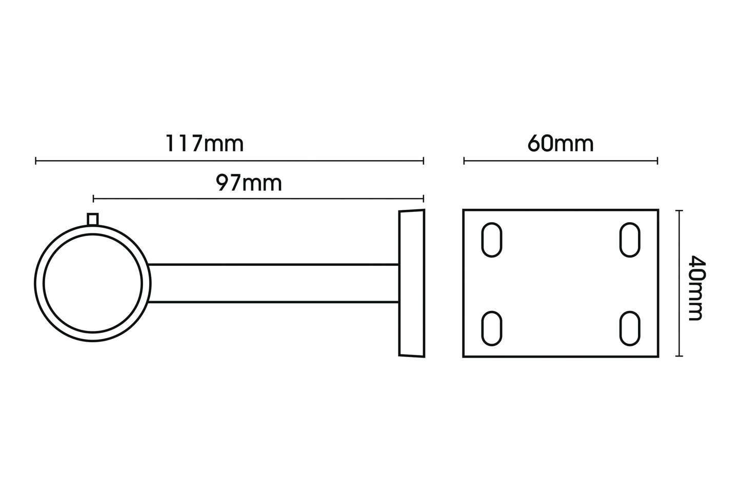 Hallis Neo 28mm Metal Curtain Pole Centre Bracket - Black Nickel