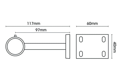 Hallis Neo 28mm Metal Curtain Pole Centre Bracket - Black Nickel
