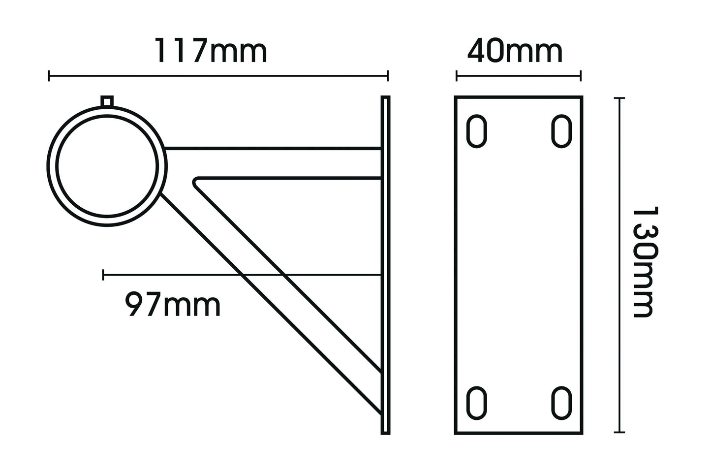 Hallis Neo 28mm Metal Curtain Pole End Bracket - Chrome