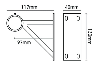 Hallis Neo 28mm Metal Curtain Pole End Bracket - Chrome