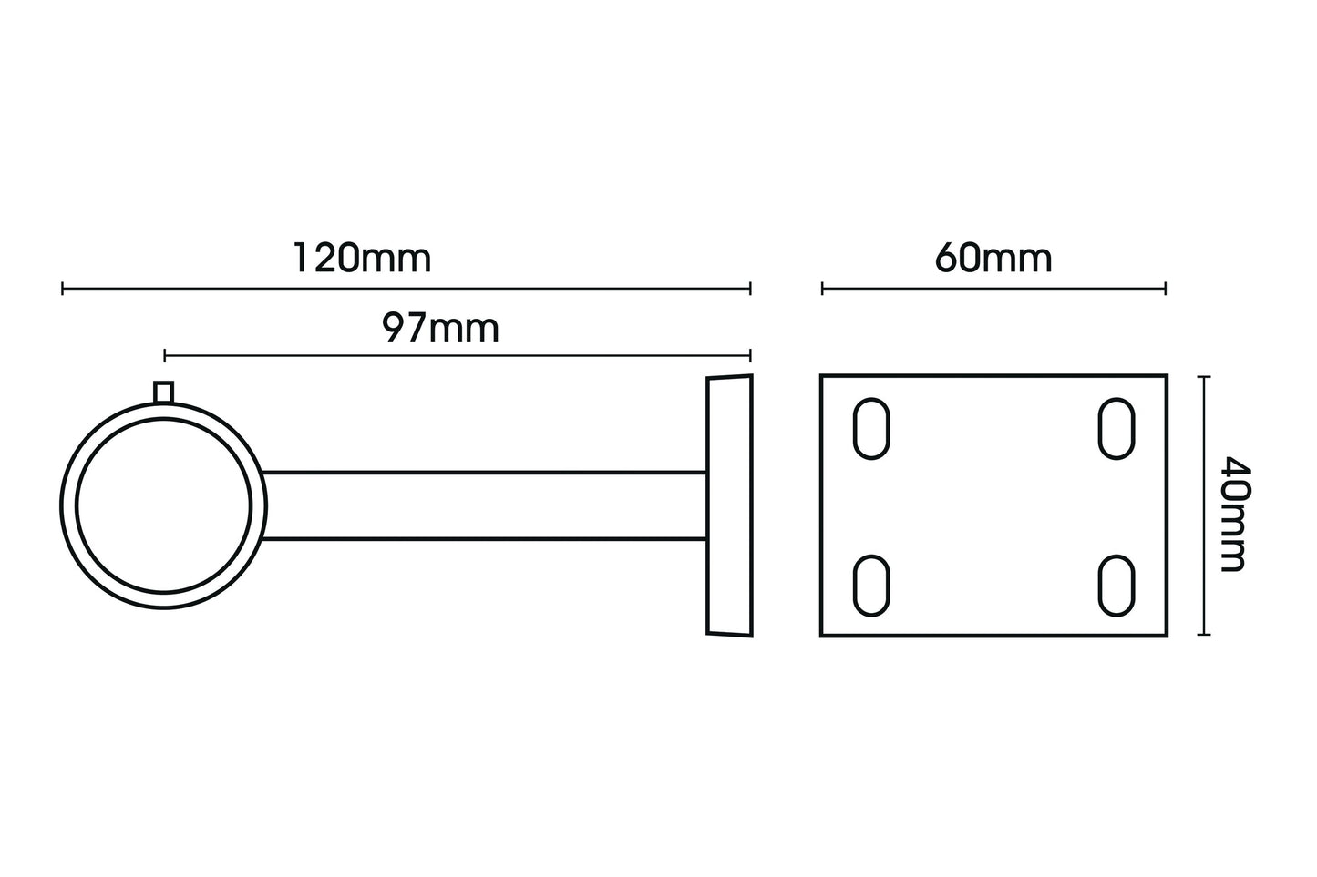 Hallis Neo 35mm Metal Curtain Pole Centre Bracket - Spun Brass