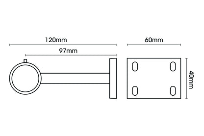 Hallis Neo 35mm Metal Curtain Pole Centre Bracket - Spun Brass
