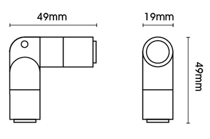 Hallis Neo 19mm Metal Curtain Pole Corner Joint - Spun Brass