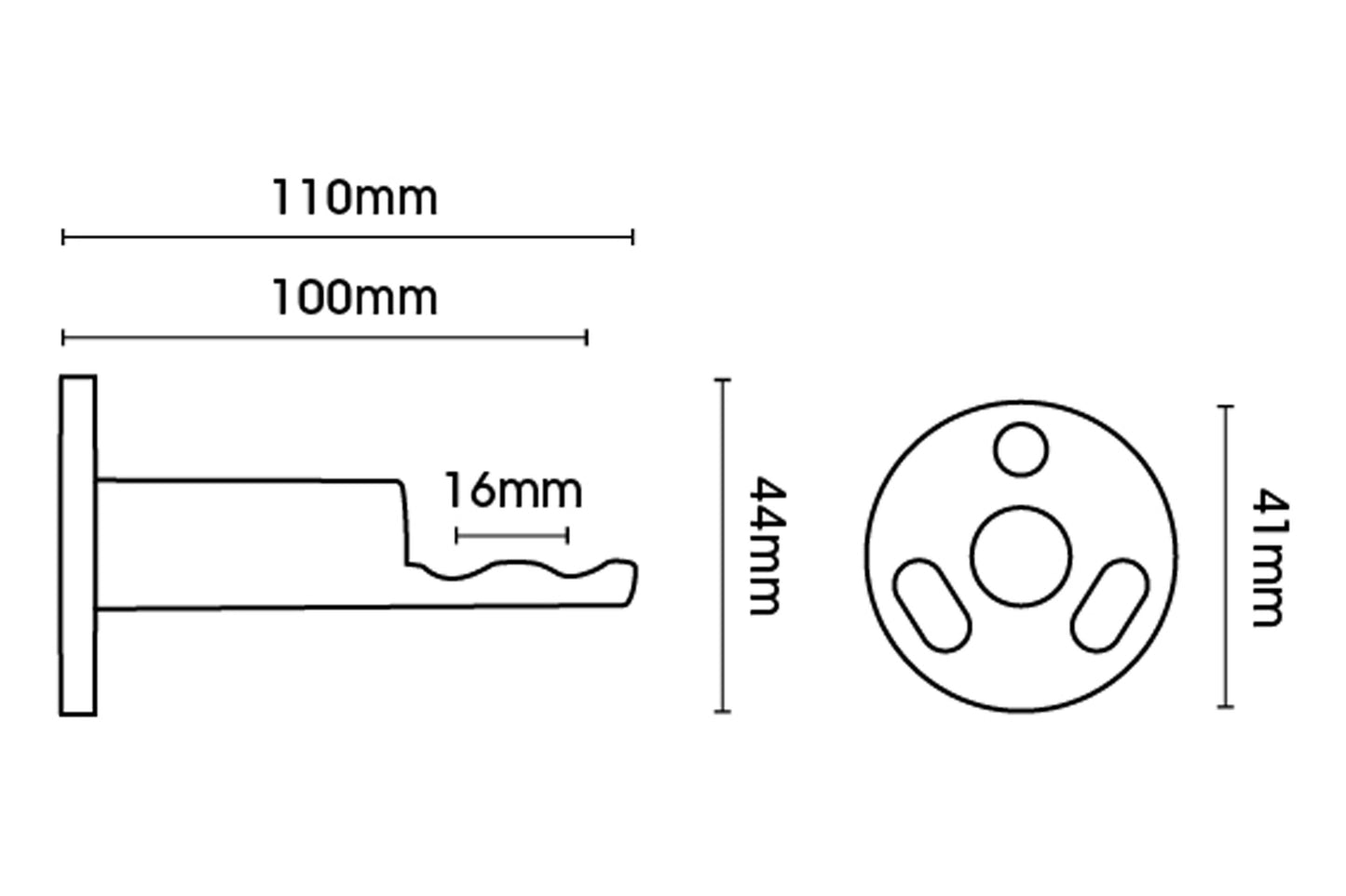 Hallis Neo 19mm Metal Curtain Pole Passing Bracket - Black Nickel