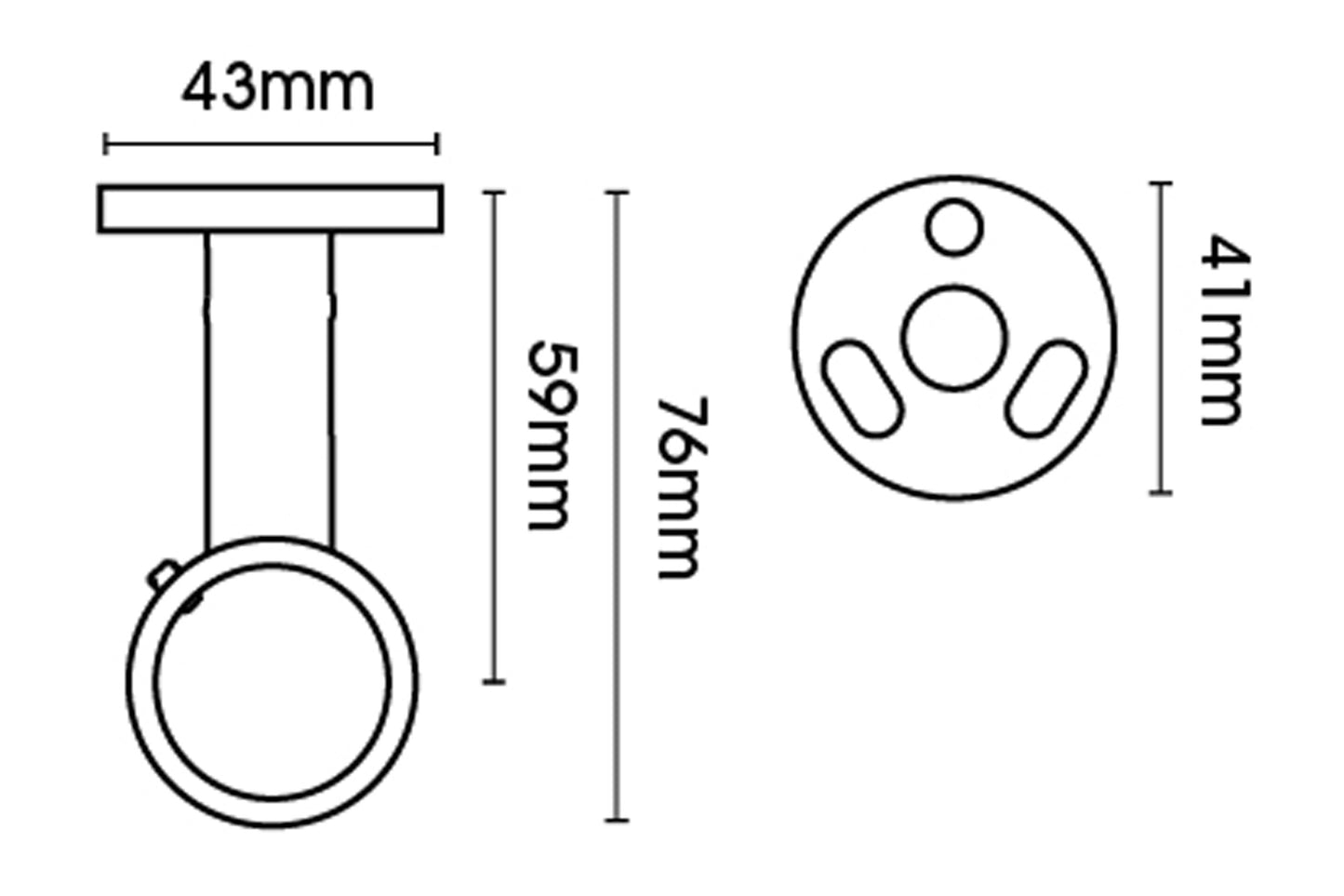 Hallis Neo 28mm Metal Curtain Pole Ceiling Bracket - Stainless Steel