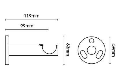 Hallis Neo Premium Faceted Ellipse 28mm Metal Curtain Pole (Cylinder Brackets) - Spun Brass