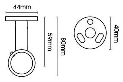 Hallis Neo 35mm Metal Curtain Pole Ceiling Bracket - Spun Brass