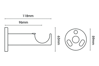 Hallis Neo Bullet 35mm Metal Curtain Pole - Stainless Steel