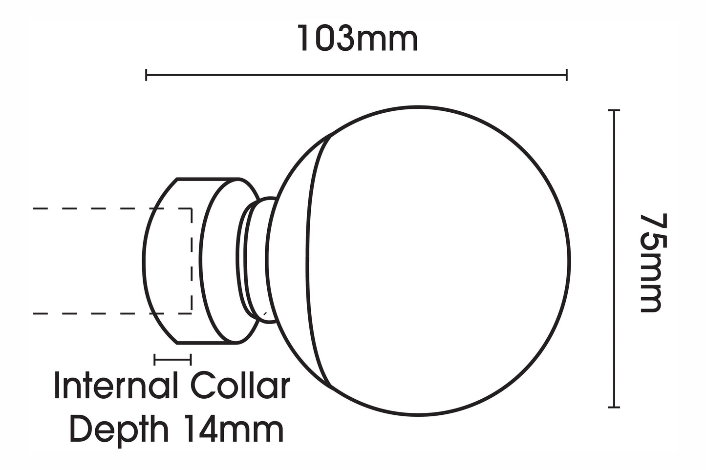 Hallis Neo 35mm Ball Metal Curtain Pole Finials (Pair) - Black Nickel