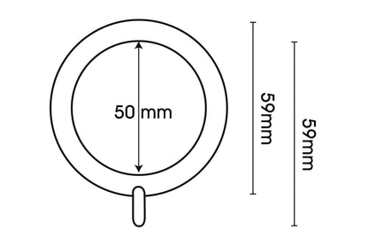 Neo 35mm Metal Curtain Rings (Pack of 6) - Stainless Steel
