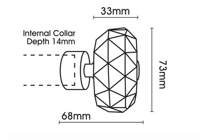 Hallis Neo Premium Faceted Ellipse 28mm Metal Curtain Pole (Cylinder Brackets) - Spun Brass