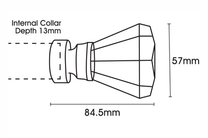Hallis Neo Premium Faceted Trumpet 28mm Metal Curtain Pole (Cup Brackets) - Chrome