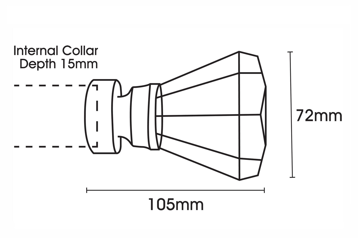 Hallis Neo Premium Faceted Trumpet 35mm Metal Curtain Pole - Chrome