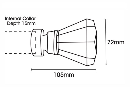 Hallis Neo Premium Faceted Trumpet 35mm Metal Curtain Pole - Chrome