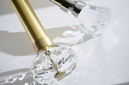 Hallis Neo Premium Faceted Ellipse 28mm Metal Curtain Pole (Cylinder Brackets) - Spun Brass