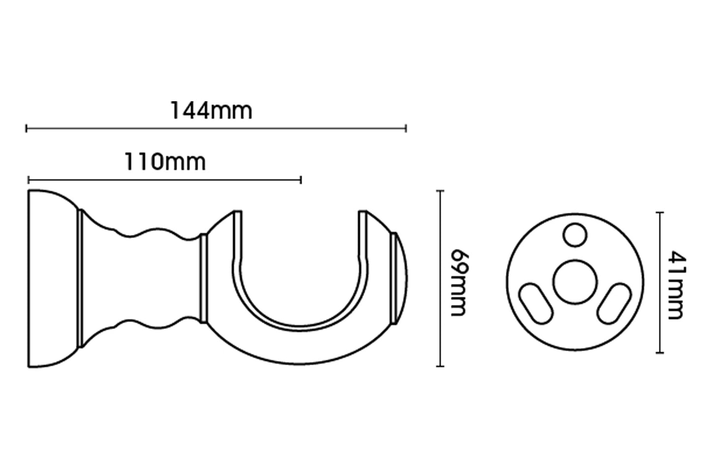 Hallis Origins Ball 45mm Wooden Curtain Pole - Shale