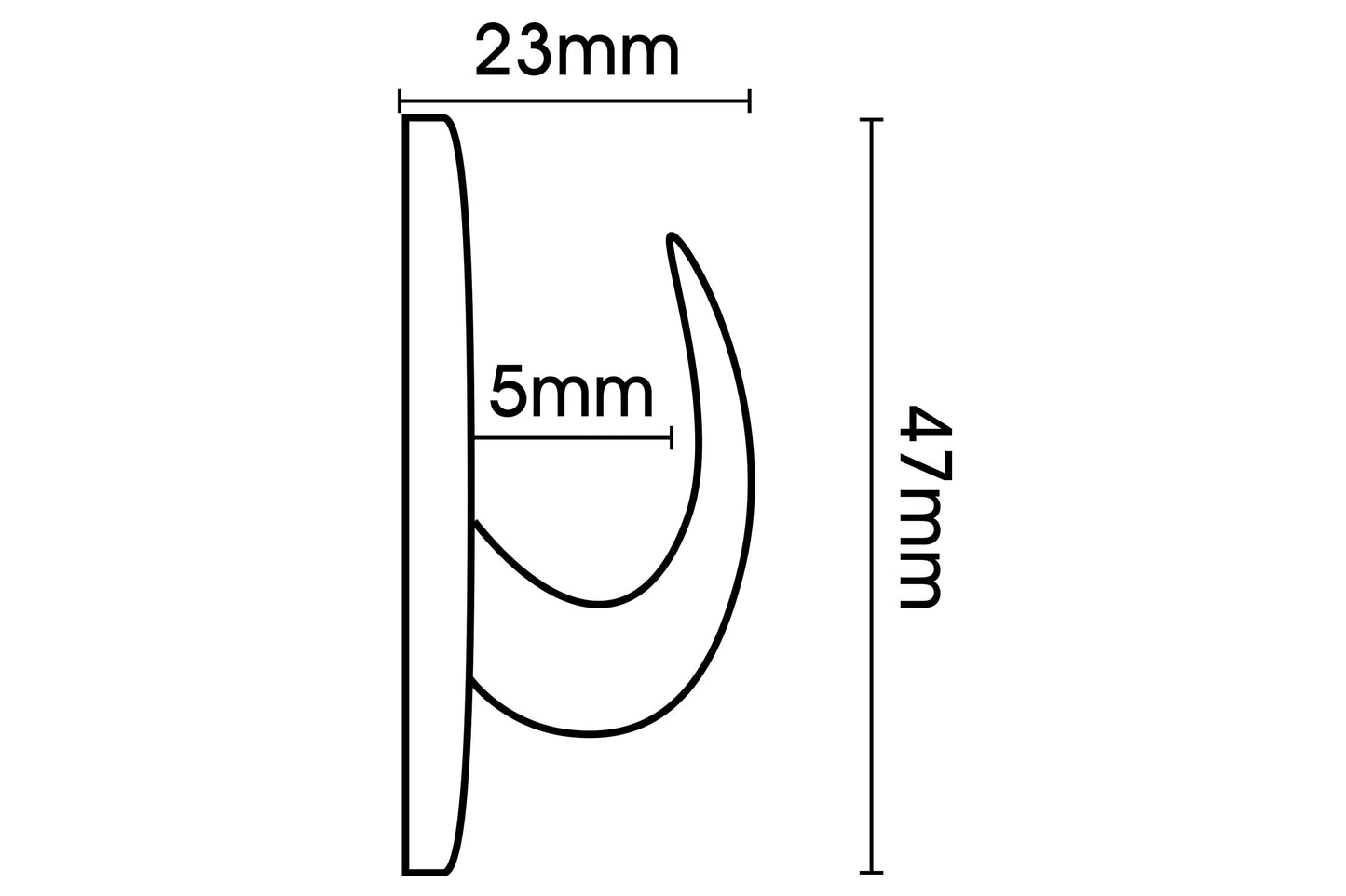 Hallis Plain Metal Curtain Tieback Hook - Nickel