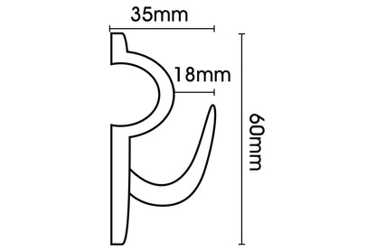 Hallis Security Metal Curtain Tieback Hook - Nickel