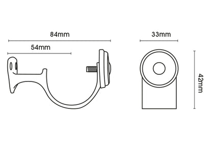 Hallis Eden 35mm Metal Curtain Pole Centre Bracket - Antique Brass
