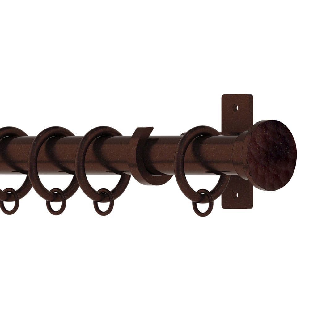 Hallis Arc Hammered Disc 25mm Metal Curtain Pole - Bronze