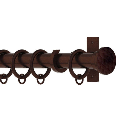 Hallis Arc Hammered Disc 25mm Metal Curtain Pole - Bronze