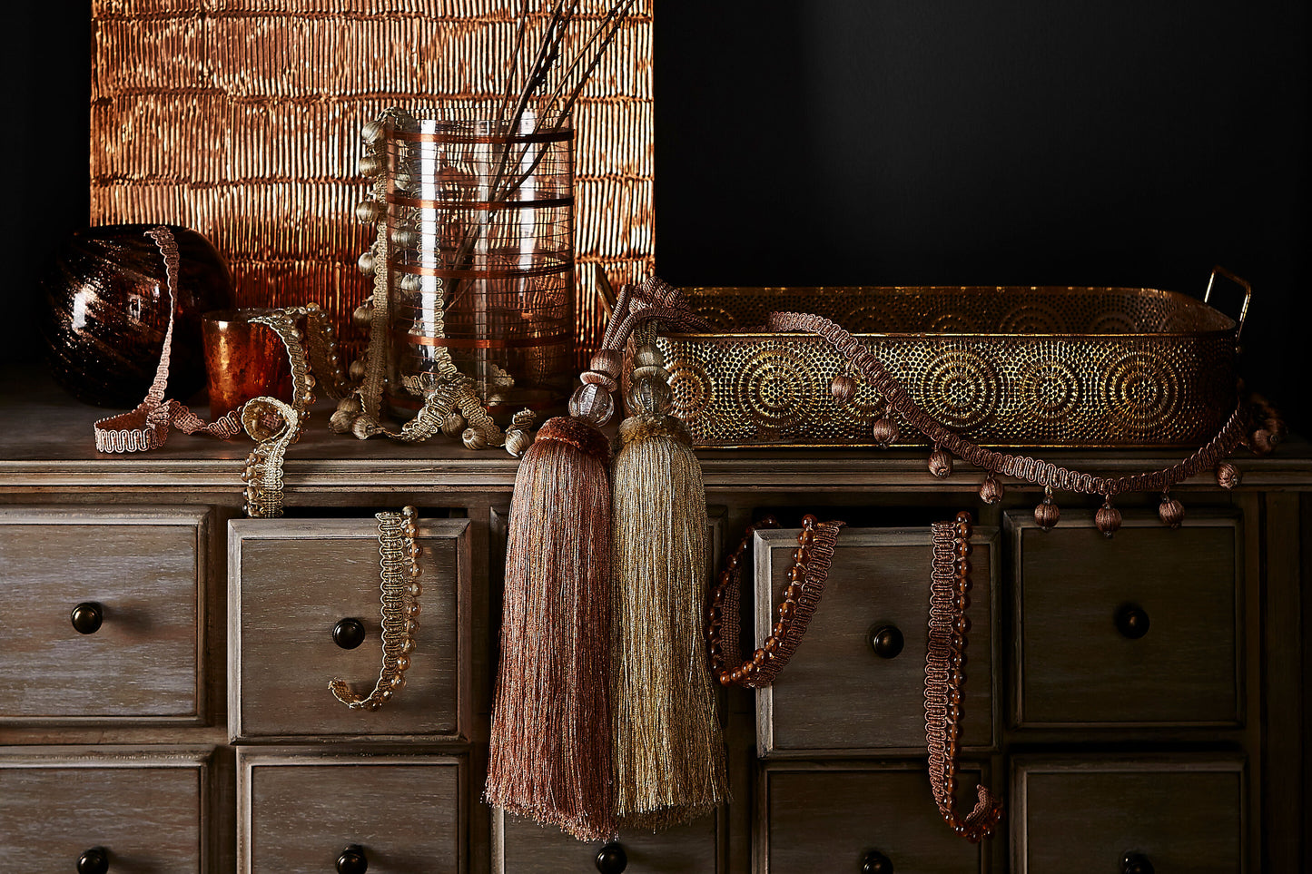 Hallis Radiance Tassel Tieback - Rose Gold