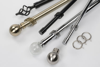 Universal Stud 28mm Metal Curtain Pole - Satin Steel