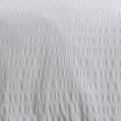 Honley Seersucker Duvet Cover Set by Serene in White - Duvet Cover Set - Serene
