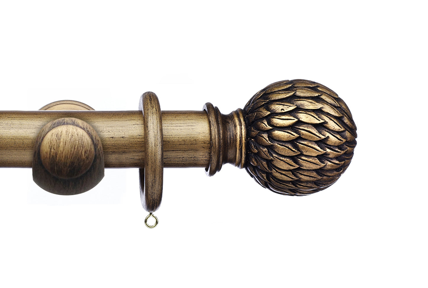Integra Masterpiece Phoenix 50mm Wooden Curtain Pole - Black Gold
