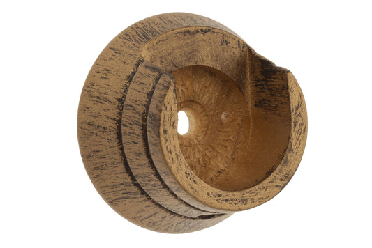 Integra Masterpiece 50mm Wooden Curtain Pole Recess Brackets (Pair) - Black Gold