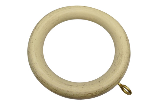 Integra Masterpiece 50mm Wooden Curtain Rings - Distressed Cream