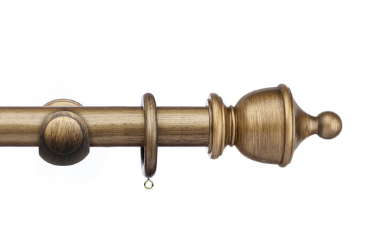 Integra Masterpiece Urn 35mm Wooden Curtain Pole - Black Gold