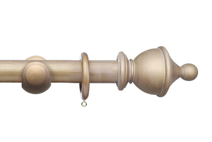 Integra Masterpiece Urn 35mm Wooden Curtain Pole - Cream Gold