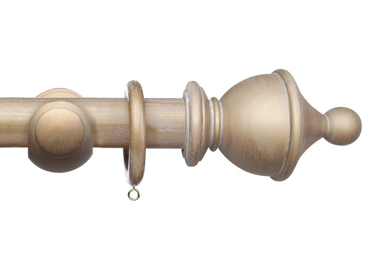 Integra Masterpiece Urn 50mm Wooden Curtain Pole - Cream Gold