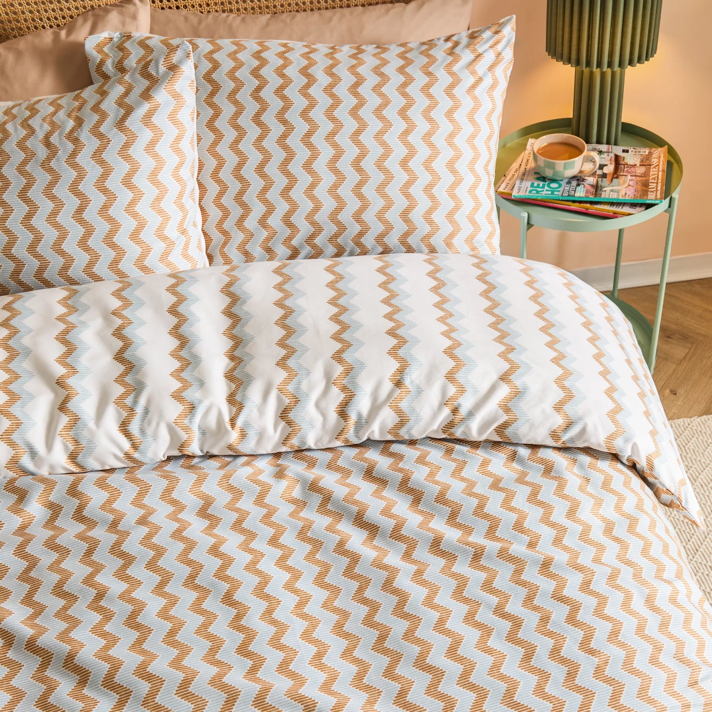 Duvet Day Izzie Duvet Cover Set - Blue/Caramel