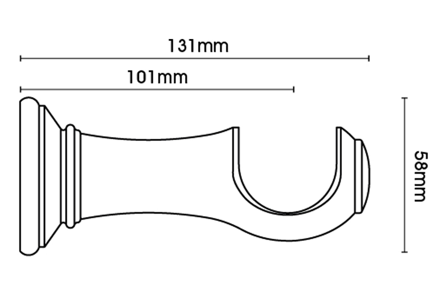 Integra Masterpiece Phoenix 35mm Wooden Curtain Pole - Black Gold
